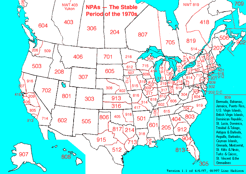 LincMad s Area Codes Of The 1970s