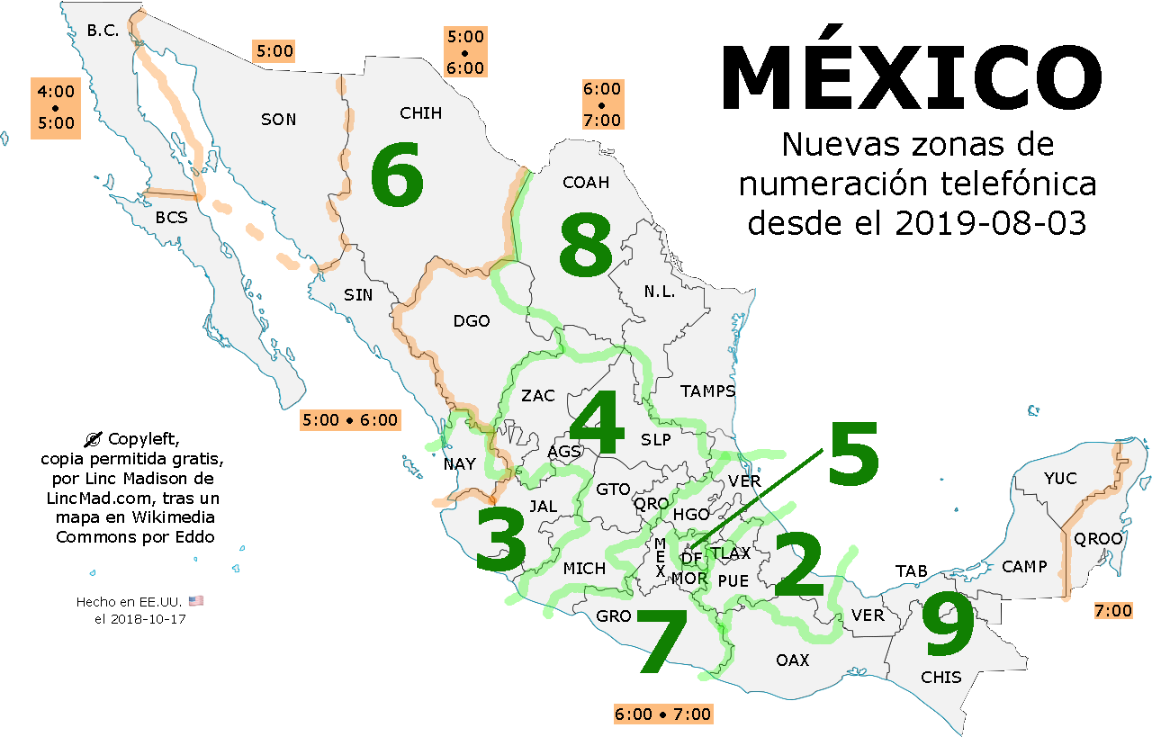LincMad: Mapa de Nueva Numeración en México 2019